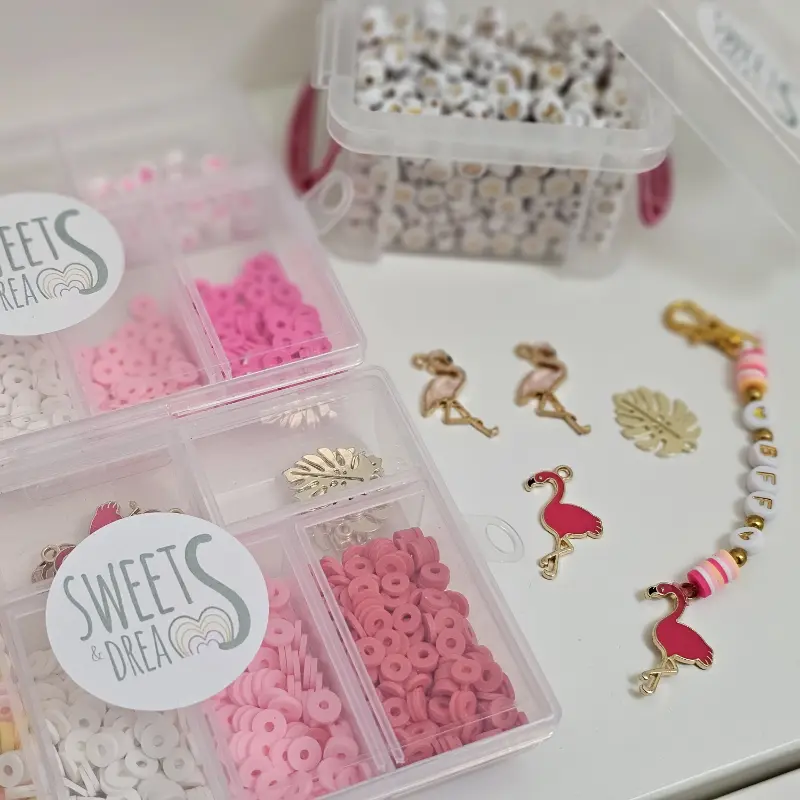 Pixelsleutelhangers flamingo