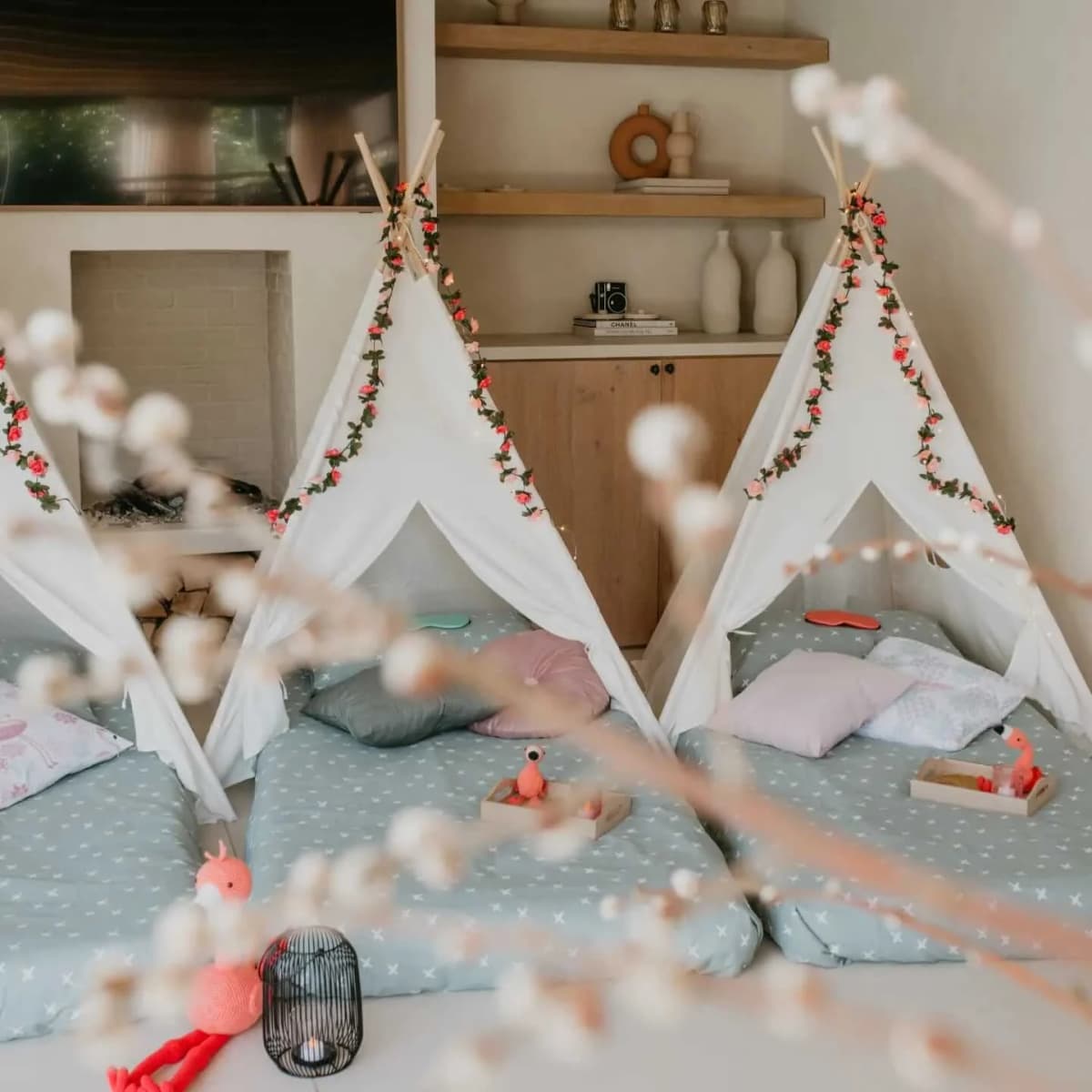 Prachtige tipitent setup voor kinderfeestje